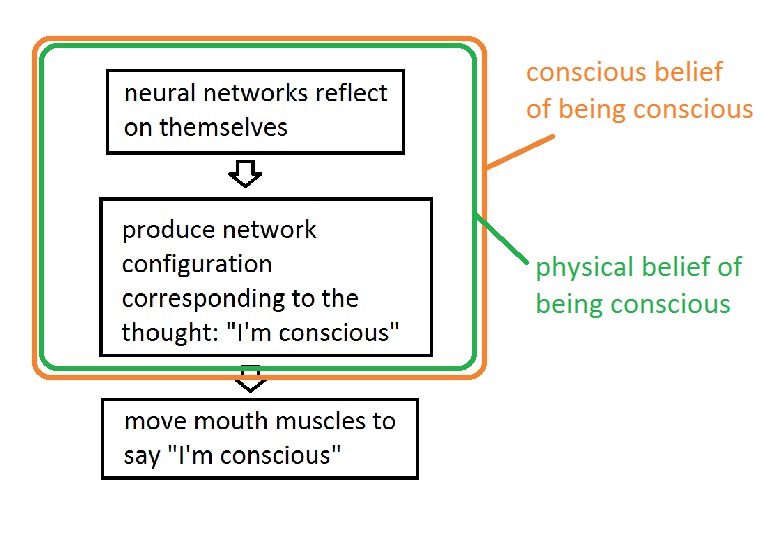 Functionalist explanation of how I know I'm conscious. I release this image into the public domain.
